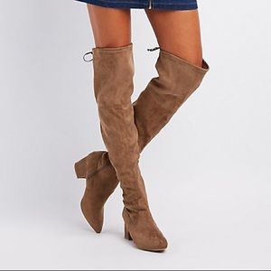 Thigh high boots vegan suede 8.5